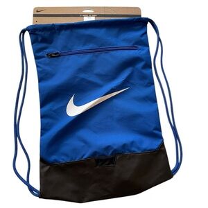 Nike Blue and Black Drawstring Backpack